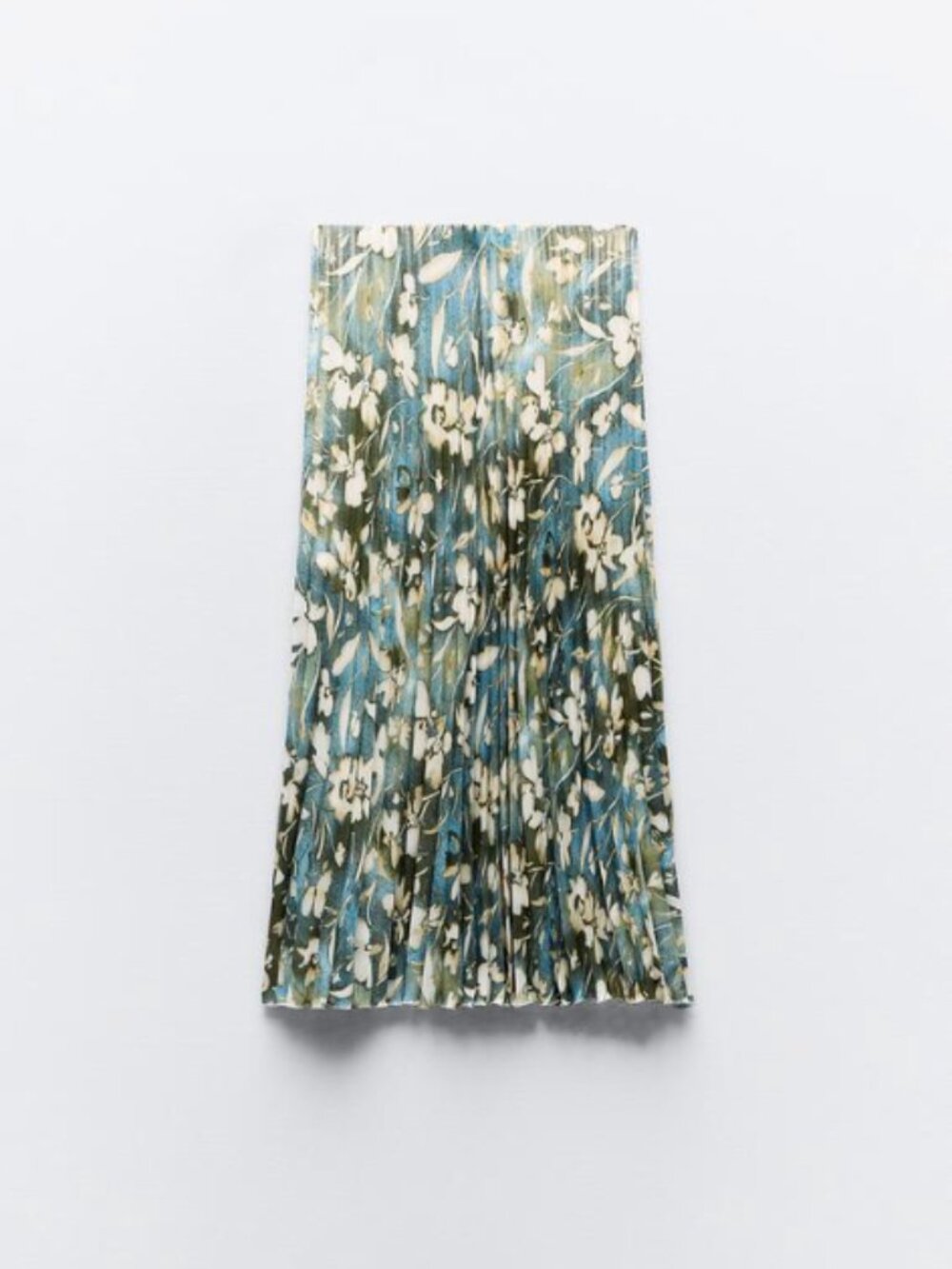 Zara Coated Printed Pleated Skirt  Golden - Ref 2588/906 XS